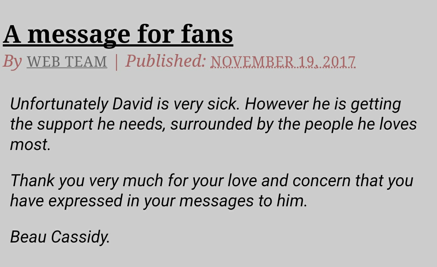 Message for Fans